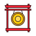 Chinese gong vector, Chinese New year filled icon