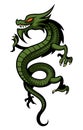 Chinese green dragon vector illustration. Royalty Free Stock Photo