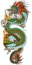 Chinese green dragon in a vertical orientation