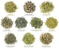 Chinese green tea collection Royalty Free Stock Photo