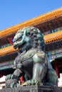 Chinese guardian lion, Forbidden City, Beijing, China Royalty Free Stock Photo