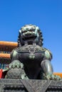 Chinese guardian lion, Forbidden City, Beijing, China Royalty Free Stock Photo