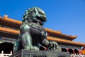 Chinese guardian lion, The Palace Museum, Forbidden City, Beijing, China Royalty Free Stock Photo