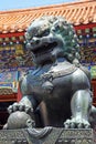 Bronze Chinese guardian lion statue