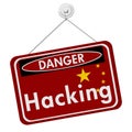 Chinese Hacking Danger Sign Royalty Free Stock Photo