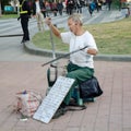 Chinese hand disabled senior man