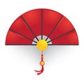 chinese hand fan. Vector illustration decorative design Royalty Free Stock Photo