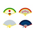 Chinese hand fans. Beautiful asian accessory Royalty Free Stock Photo