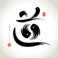 Chinese Hanzi Penmanship Calligraphy Royalty Free Stock Photo