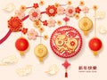 2019 chinese happy new year greetings with pig