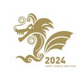 Chinese Happy New Year 2024. Logo design. Year of the Dragon.