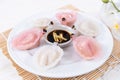 Chinese Har Gao Dim Sum dumplings in the shape of a swan Royalty Free Stock Photo