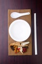 Chinese herbal medicine with bowl and chopstick Royalty Free Stock Photo