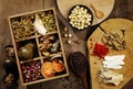 Chinese herbal medicine and flower tea Royalty Free Stock Photo