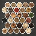 Large Collection of Chinese Herbal Medicine Royalty Free Stock Photo