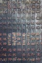 Chinese hieroglyphes on a black wal Royalty Free Stock Photo