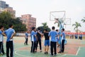 Chinese high school students playing basketball