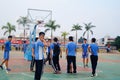 Chinese high school students playing basketball