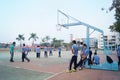 Chinese high school students playing basketball