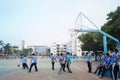 Chinese high school students playing basketball