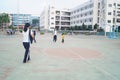 Chinese high school students playing basketball