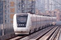 Chinese high speed train at city Royalty Free Stock Photo