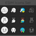 Chinese holidays dark theme icons set Royalty Free Stock Photo