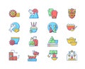 Chinese holidays RGB color icons set Royalty Free Stock Photo