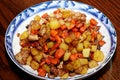 Chinese home-cooked dishes - - Stir fried diced pork. Royalty Free Stock Photo