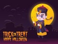 Chinese Hopping Vampire Ghost for Halloween Card