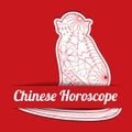 Chinese horoscope background with paper monkey