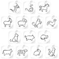 Chinese horoscope icons 2 Royalty Free Stock Photo