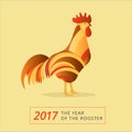 Chinese horoscope Rooster symbol. Creative new year 2017 sign Royalty Free Stock Photo