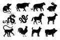 Chinese horoscope silhouettes