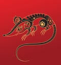 Chinese horoscope. Year of the rat Royalty Free Stock Photo