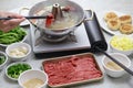 Chinese hot pot lamb shabu shabu Royalty Free Stock Photo