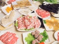 Chinese Hot Pot meet plates. Royalty Free Stock Photo