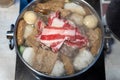 Chinese hotpot with beef