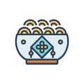 Color illustration icon for Chinese, food and cooking