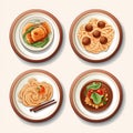 Chinese Iconography Inspires Photorealistic Pasta Plates With Terracotta Medallions