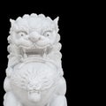 Chinese Imperial Lion statue isolated on black background Royalty Free Stock Photo