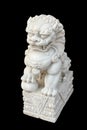 Chinese Imperial Lion Statue isolated on black background Royalty Free Stock Photo