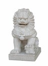 Chinese Imperial Lion Statue isolated on white background Royalty Free Stock Photo