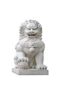 Chinese Imperial Lion Statue, Isolated on white background Royalty Free Stock Photo