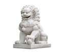 Chinese Imperial Lion Statue, Isolated on white background Royalty Free Stock Photo