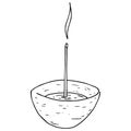 Incense icon. Chinese incense sticks vector illustration. Incense sticks hand drawn Royalty Free Stock Photo