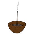 Incense icon. Chinese incense sticks vector illustration. Incense sticks hand drawn Royalty Free Stock Photo