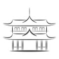 Chinese or japanese Pagoda building vector icon. Flat sign for mobile concept and web design. Asian Temple Architecture Royalty Free Stock Photo