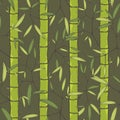 Chinese or japanese bamboo grass oriental wallpaper vector illustration. Tropical asian seamless background Royalty Free Stock Photo