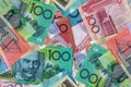 Chinese, japanese, canadian and australian banknote mix Royalty Free Stock Photo